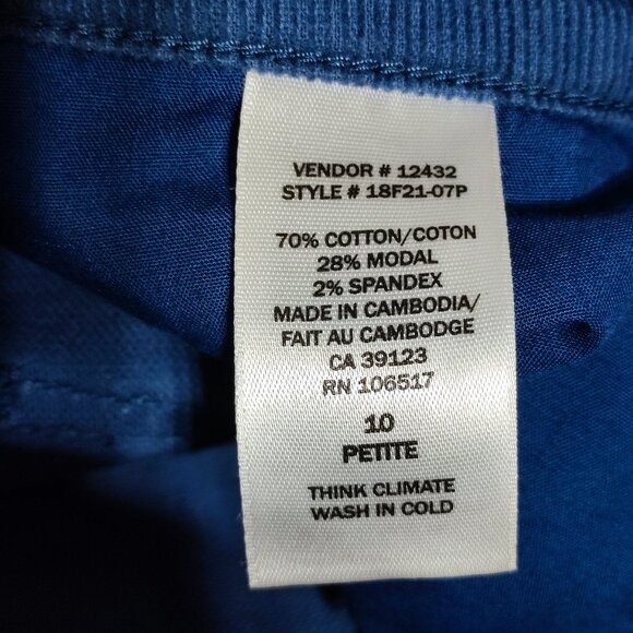 Northern Reflections corduroy pants women's size 10 blue straight leg ankle crop - Picture 6 of 11